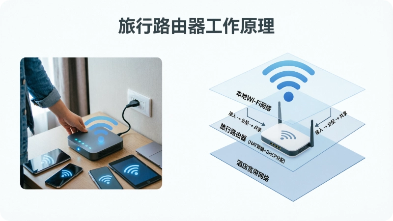 how does a travel router work